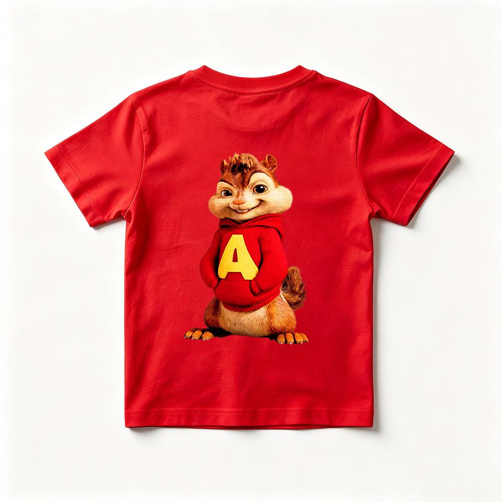 T-shirts pour enfants Alvin et les Chimmunks Impression Cartoon 3D T-shirts Garçons Mignons Filles Manches Courtes Hauts Décontractés Enfants Vêtements d'Été