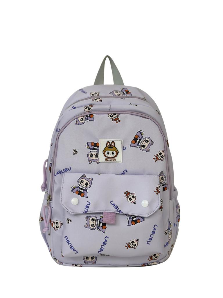Labubu Childrens Cartoon Backpack For Girls With Waterproof Nylon Material And Large Capacity For School Use