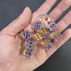 Mini Set de Dés Transparent Clair 12 mm - 16 Couleurs Petite Taille Pour Jeux de Société et JDR