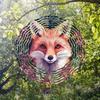 3D Metal Fox Wind Spinner Outdoor Garden Decor Rotating Wind Chime for Yard Patio Balcony Decoration
