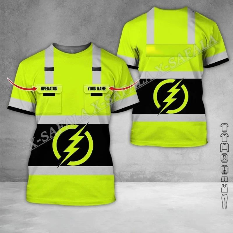 Stromleitungsmonteur Schweißer LKW-Fahrer Mechaniker Elektriker LKW 3D-Druck T-Shirt Herren Oberteil T-Shirt Nicht-Arbeitskleidung Cosplay Sicherheitsuniform