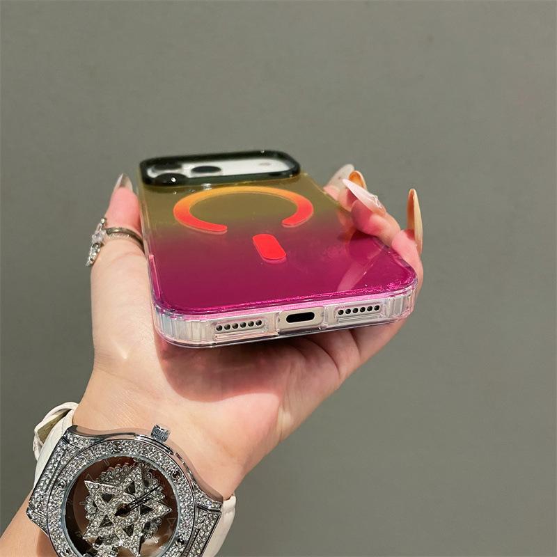 Gradual change contrasting color is suitable for Apple 11 mobile phone case 11promax glacier pattern magnetic case colorful anti-drop 11pro