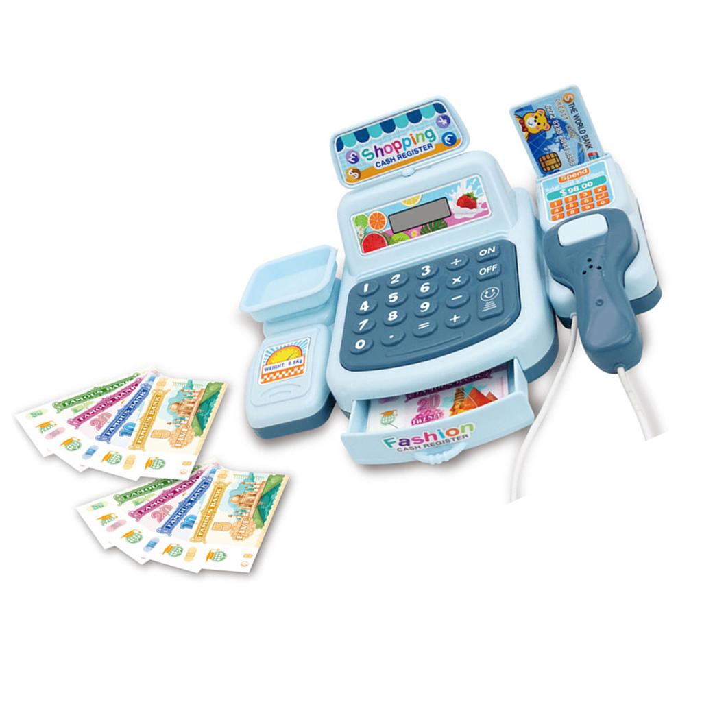 Registrierkassenspielzeug mit Scanner, interaktives Supermarkt-Kasse-Spielzeug für Kinder