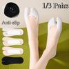 1/3 Pairs Women's Toe Splitting Invisible Boat Socks Ice Silk Non-Slip Low Cut Thin Breathable Sweat Absorbing Socks
