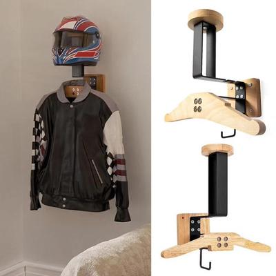 Holz-Motorradhelmhalter Wandhalter Kleideraufbewahrungshalter Huthalter Fahrrad Rennsport Jacken