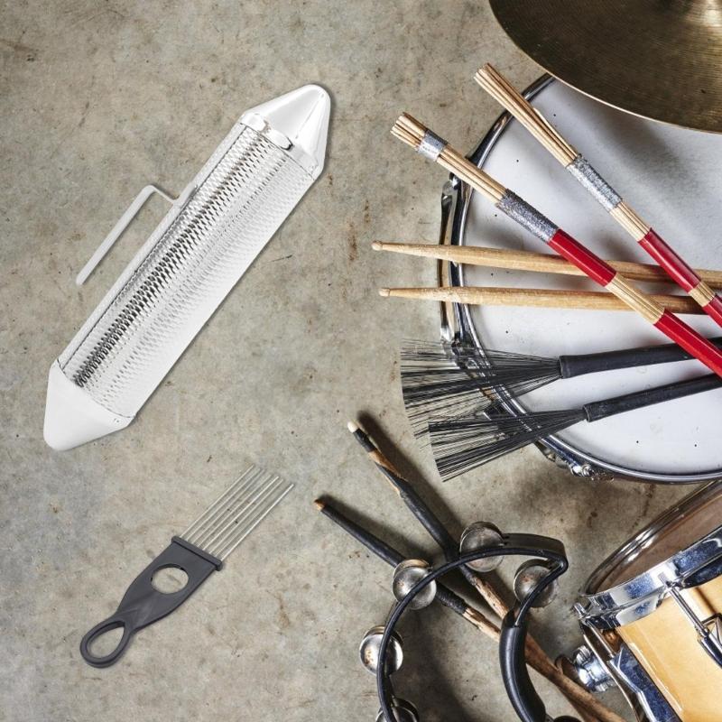 Metal Guiro Shaker Percussion Guiro Instrument with Scraper Early Learning Musical Toy Latin Instruments Enduring