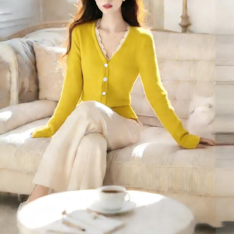 

ZANZEA Women Casual V-Neck Long Sleeve Blouse 2XL жовтий