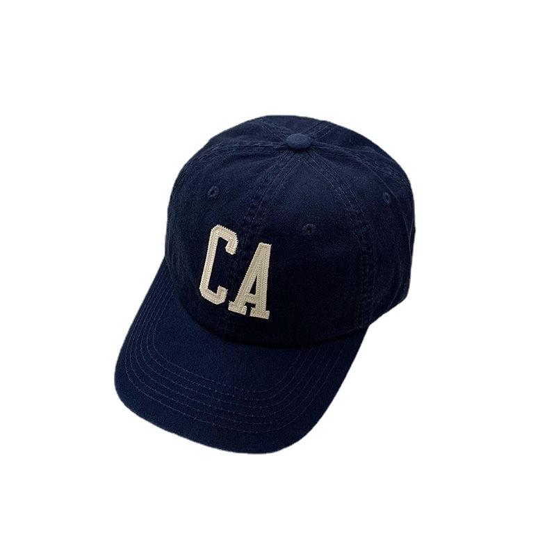 New Big Head Circumference CA Letter Soft Top Baseball Cap Female Couple Ins Face Small Sunshade Cap Male Summer