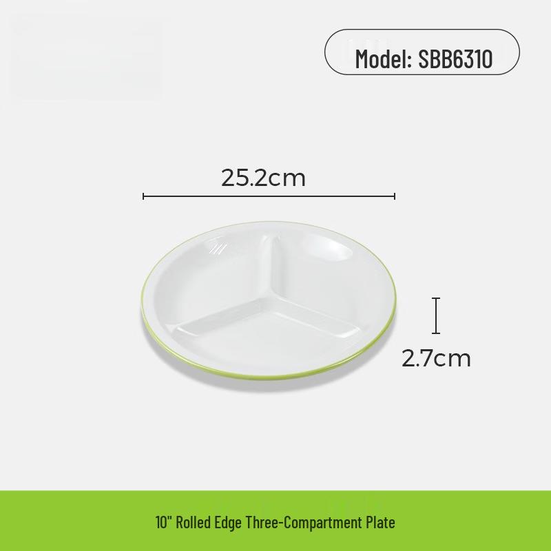 Melamine 3-Compartment Round Serving Tray