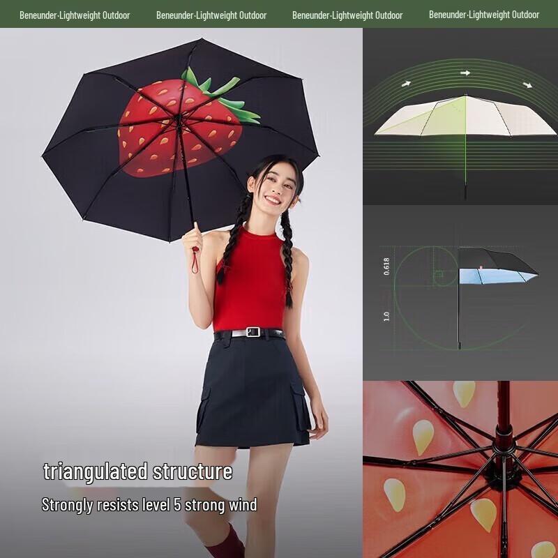 Beneunder Sweet Cool Series Three-Fold UV Sun & Rain Umbrella