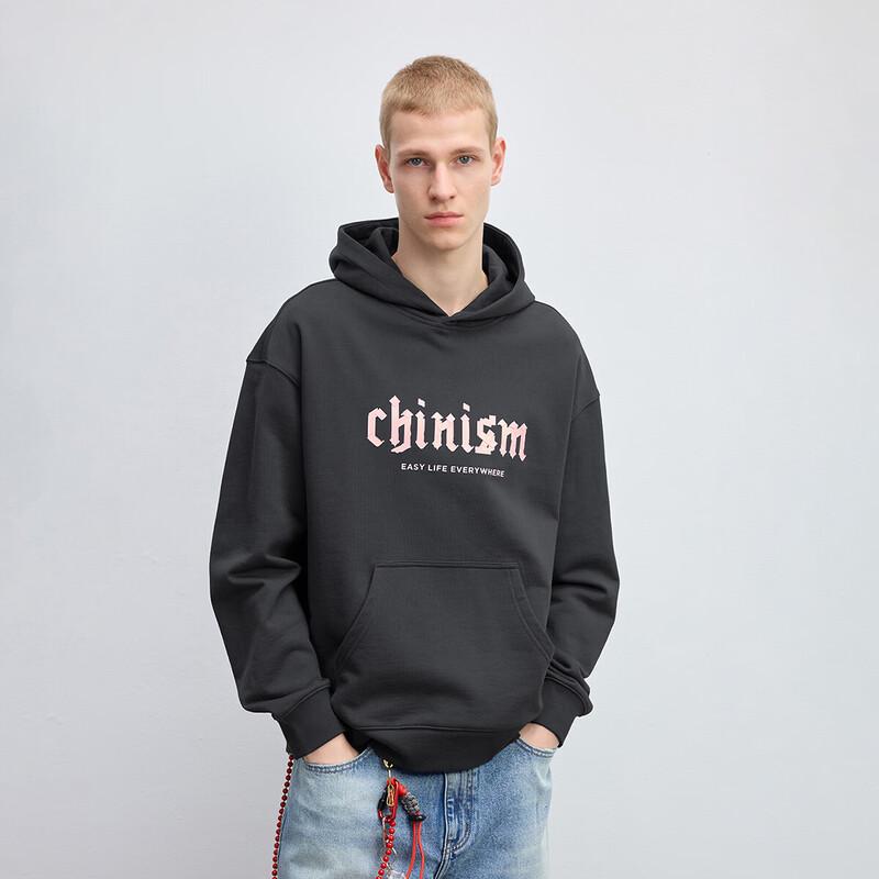 CHINISM Men s Heavyweight Pure Cotton Loose-Fit Hooded Sweatshirt M