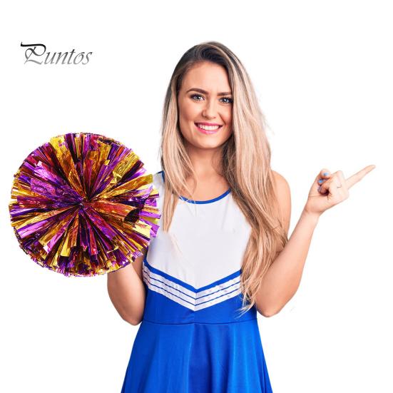 Cheerleading Bouquet Metallic Foil Hand Flowers Kids Teens Sports Team Ball Game Cheerleader Streamers Pom Poms