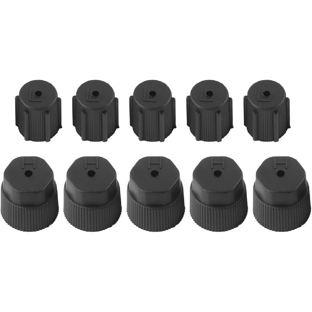 Universal Air Conditioning Service Cap Set Compatible with Most Vehicles AC Charging Port Cover for Car Maintenance and Repair