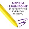 BIC retractable ballpoint pen with ink and comfortable wide assorted 4-color long-lasting barrel, 3-pack inks.