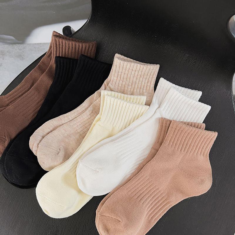 Material Thickened Stockings In Autumn And Winter Pure Cotton Solid Color Sock