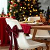 Wine Red Velvet Bow Chair Back Cover: A Retro- Chair Decoration That Unlocks The Sophistication Of Your Home