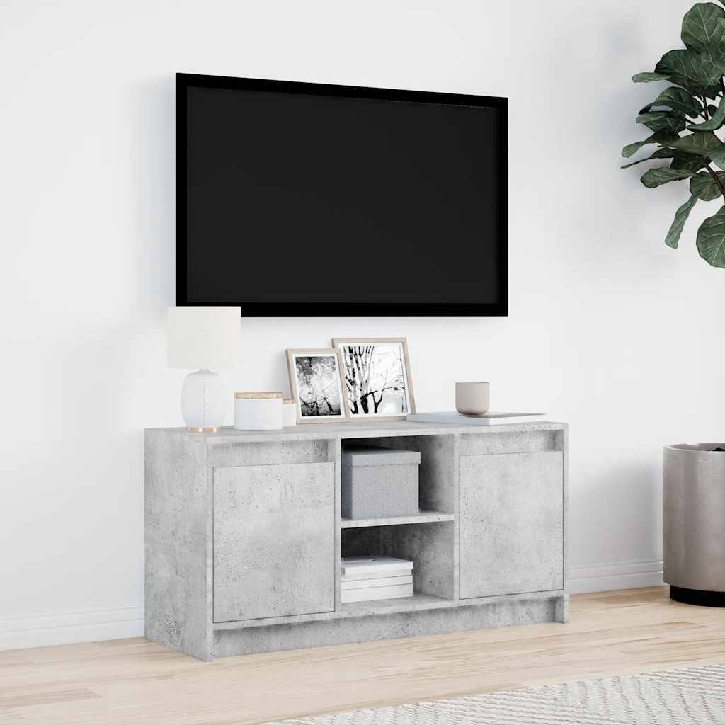 Szafka Pod Tv Z Led, Szarość Betonu, 100X34X50 Cm