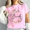 Bachelorette Party Print Bridal TShirt Short Sleeve Tshirt Casual Bridesmaid Tops Womens Clothing Fashion Casual TShirt T02