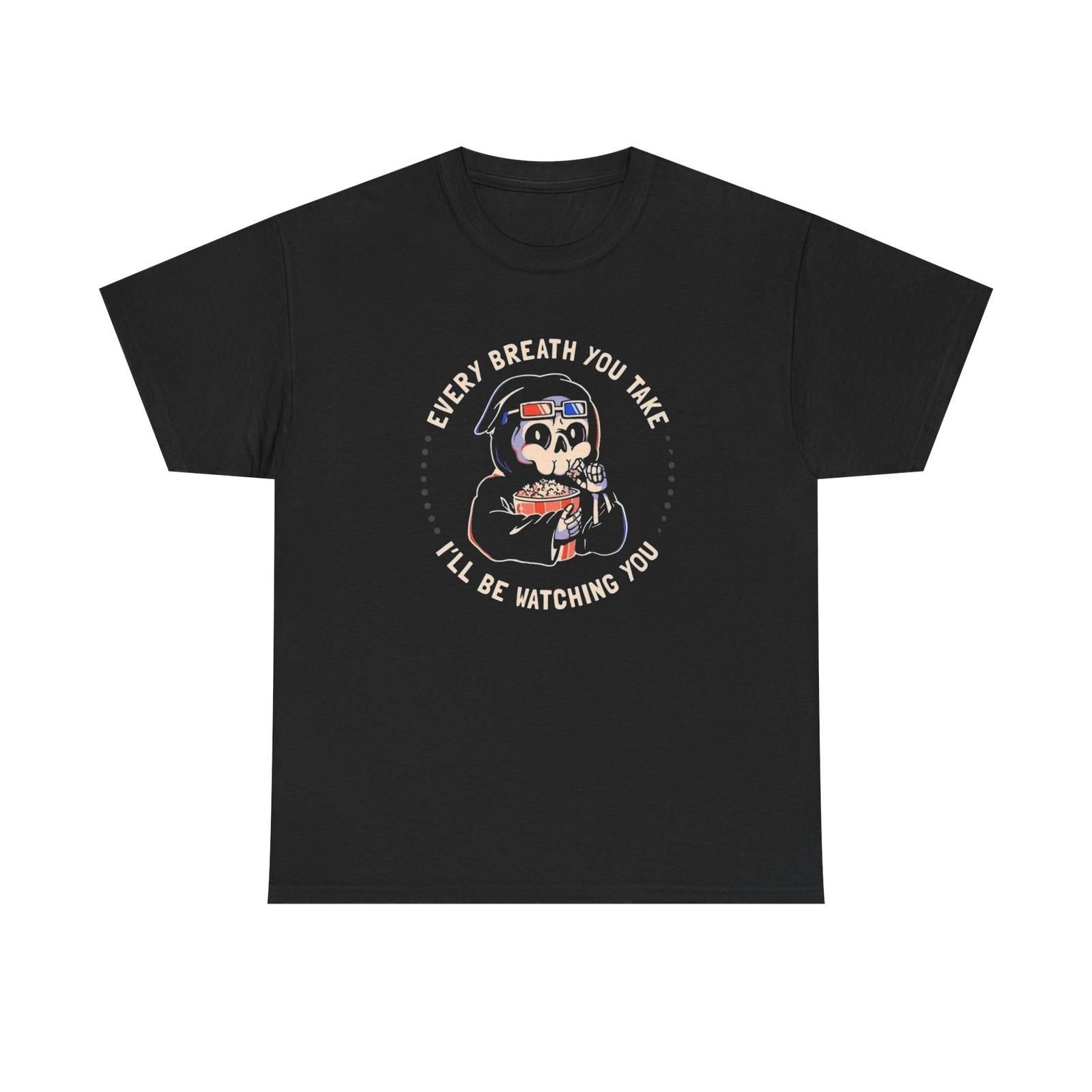 

Funny Grim Reaper Death Watching Graphic T-Shirt Mens Womens Tees Top Unisex Heavy Cotton Tee NEW L