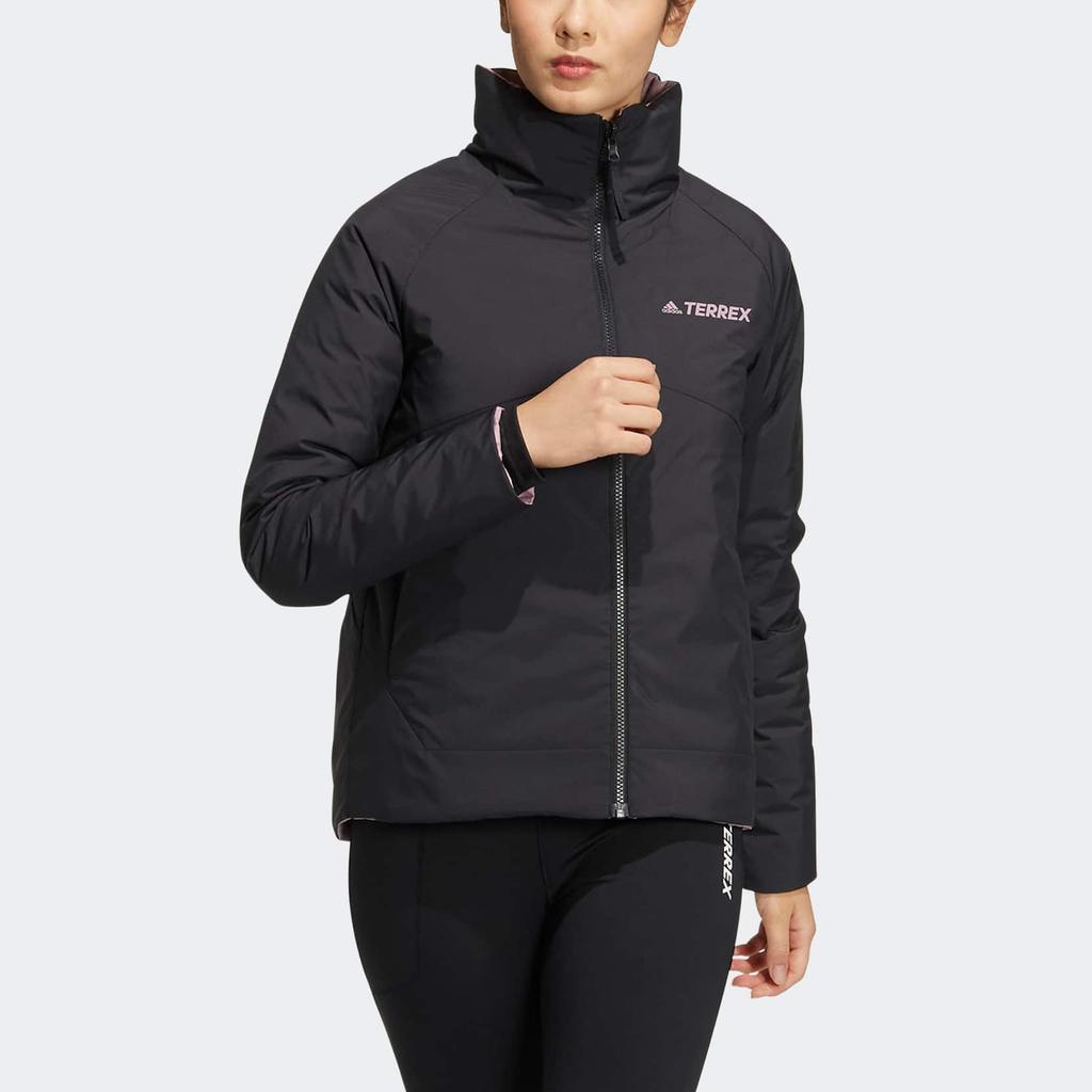 Adidas Terrex 3 In 1 Rr Gd Pk Logo Print Mid-Length Reversible Hooded Jacket Women Jacket Light-Purple HN1999