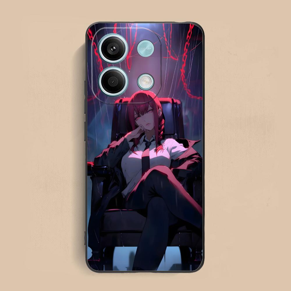 Chainsaw Makima Phone Case for Xiaomi Redmi Note 14 13 12 11 A5 3 2 1 Pro Plus 4G 5G Colour Printing Pretty Cover Smartphone