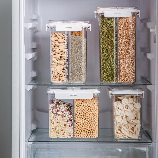 Contenitore per cereali multi-scomparto Barattolo per la conservazione con coperchio Buona tenuta Zucchero Cereali