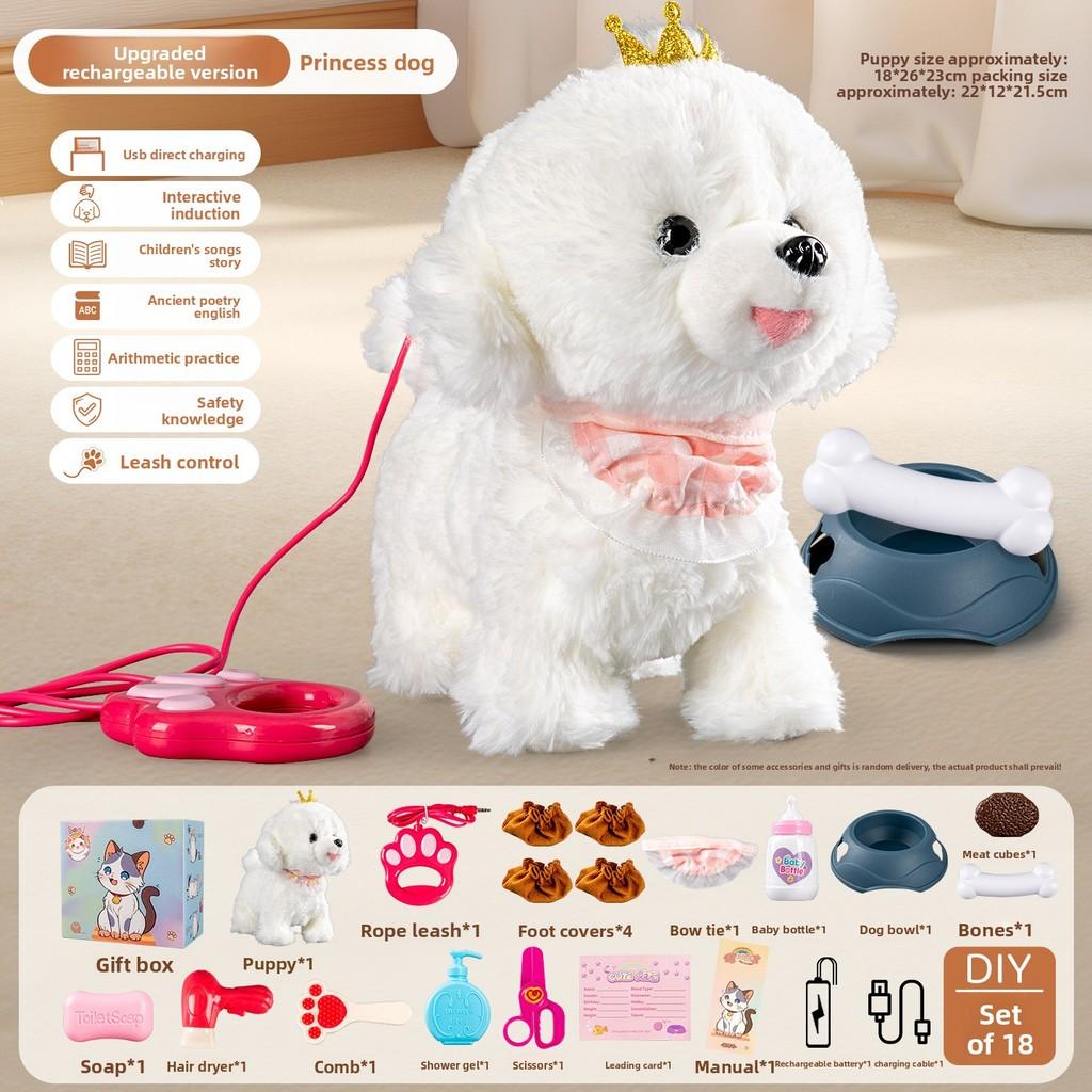 Scarf Cute Plush West Highland Children Electric Toy With Function Storytelling