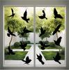 Hummingbird electrostatic window sticker black glue-free adsorption window decoration warning bird anti-collision PVC glass sticker