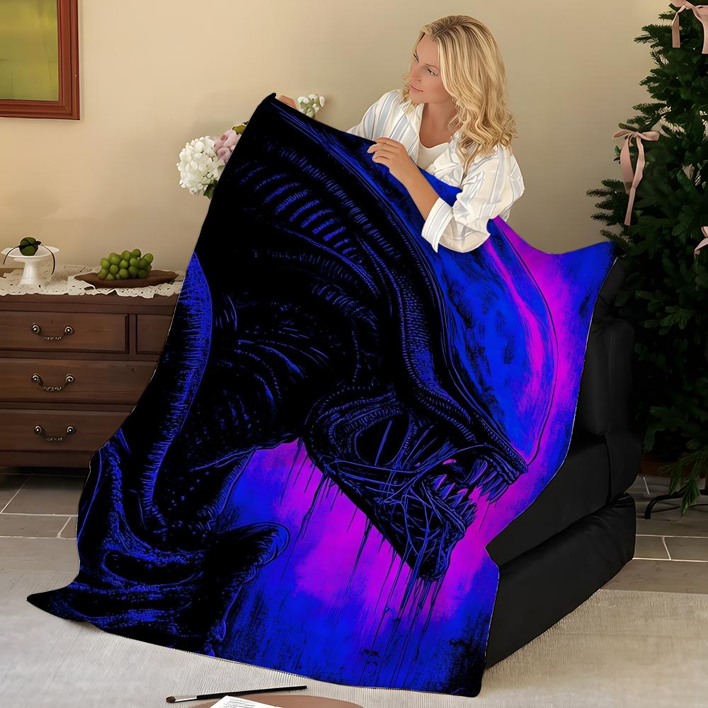 Movie A-Aliens Throw Flannel Blanket, Soft Warm, Durable & Washable cute Cool