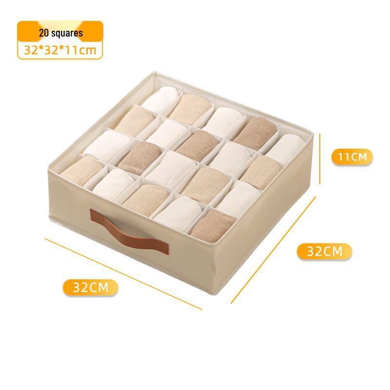 Large Capacity Foldable Underwear & Socks Storage Box with Compartments