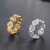 Hebrew Blessing Star of David Open Ring Je Chai Rings 18K Gold Plated Stainless Steel Hamsa Hand Ring Meaningful Gift for He