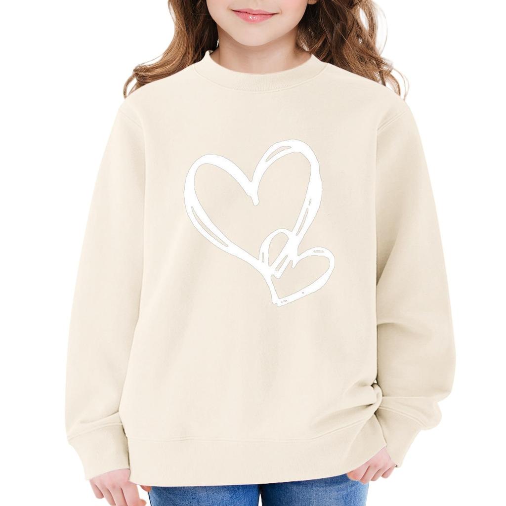 Girl's Sweatshirt, Long Sleeve, Neck Pullover, Cute Loose Neck Sweatshirt