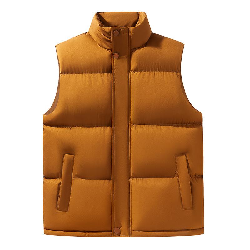 

Повседневный пуховый хлопковый жилет мужской осенне-зимний молодежный корейская версия приталенный утолщенный теплый жилет хлопковый жилет куртка 5XL темно-коричневого