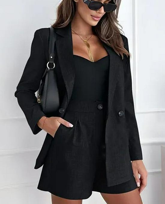 Hot-Selling Casual Linen Suit Set with Shorts