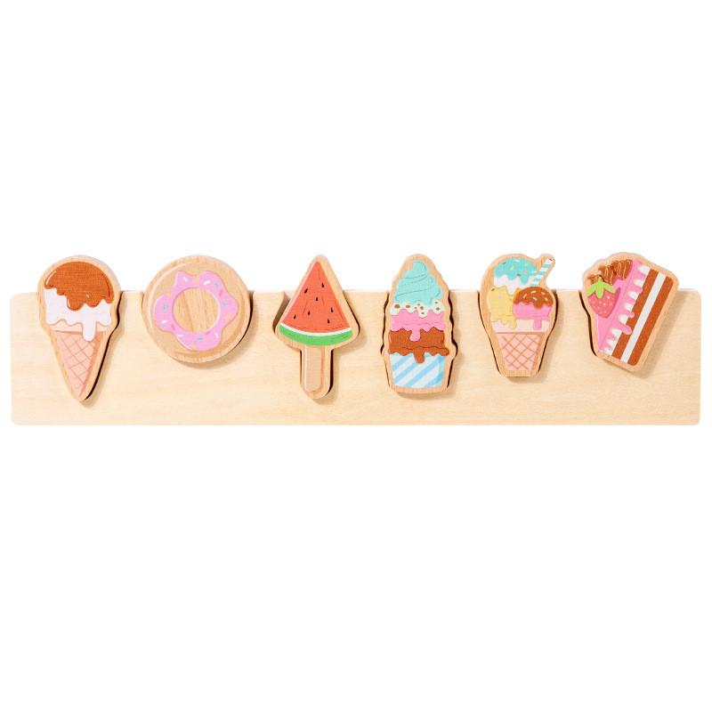 Wooden Children Animal Shape Puzzle With Traffic Recognition Educational Toy For Kids Learning Dessert