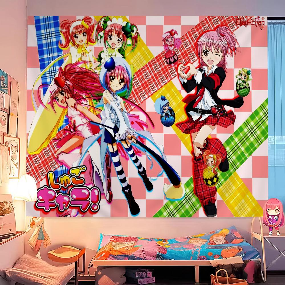 Classic Japanese Anime S-Shugo C-Chara Printed Large Wall Tapestry Hanging Tarot Hippie Wall Rugs Dorm Home Decor