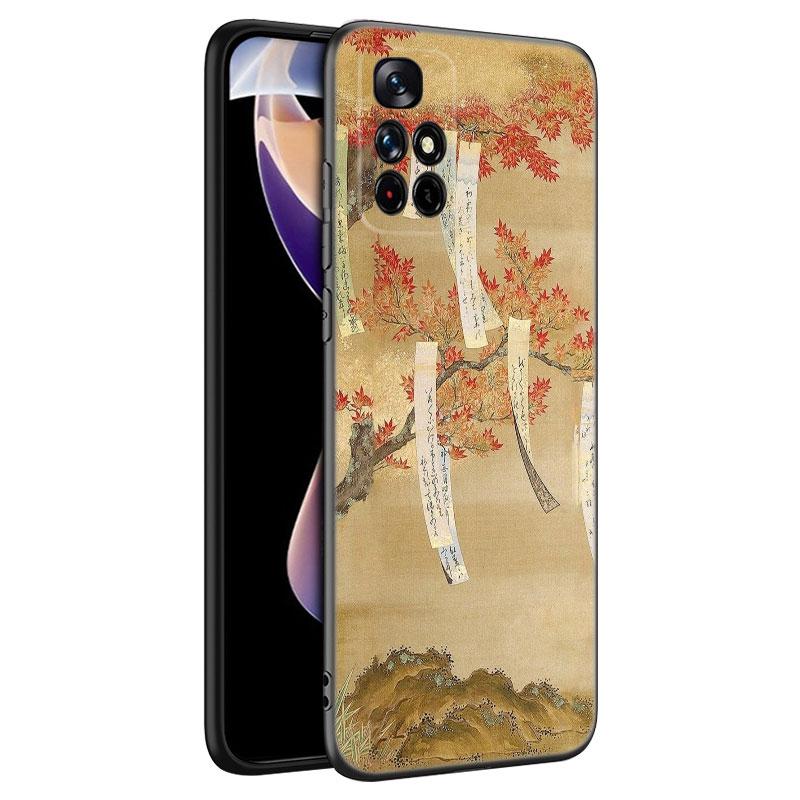 Ukiyo-e Japanese Style Art Phone Case For Xiaomi Redmi Note 7 8 9 10 Lite 11 11E 11T 12 Pro 11S 4G 10T 5G 8T 9S 10S Black Cover