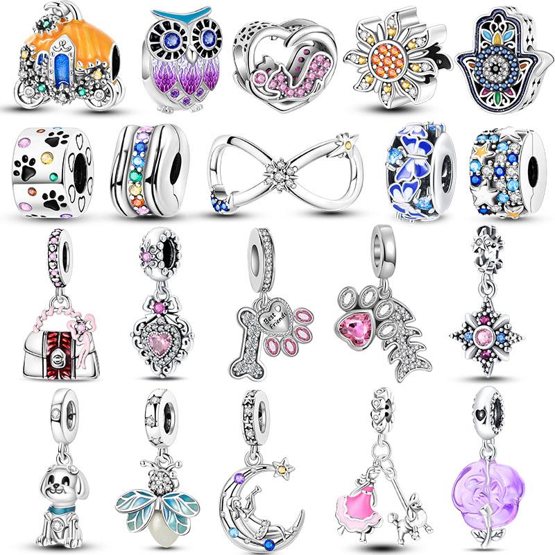 Copper Plated Dangle Charms Clasp Stopper Beads Fit Original Bracelet Diy Jewelry For Gift Making