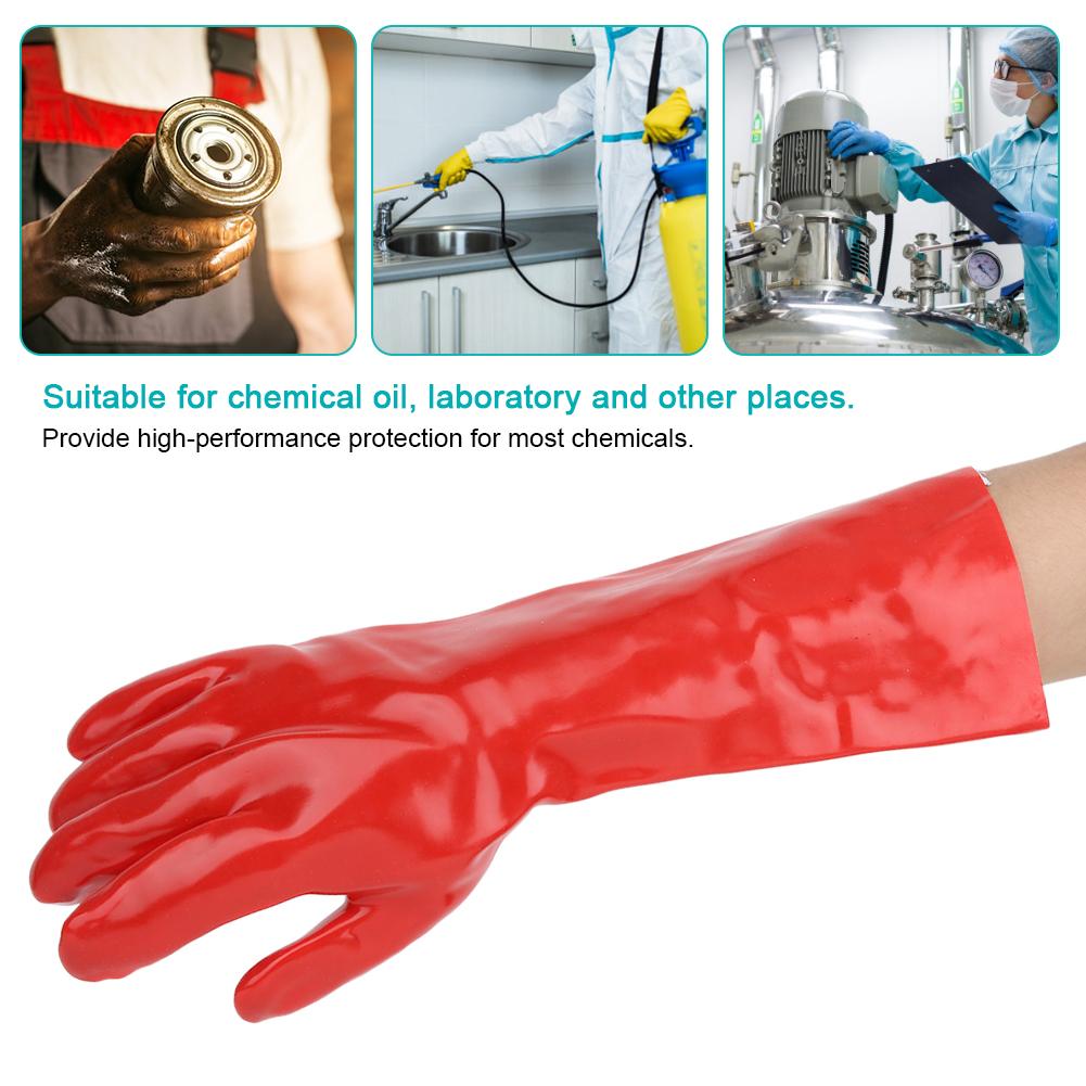 PVC Long Anti Chemical Gloves Acid Alkali Oil Resistant Hands Protector for Industry Laboratory