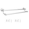 Bath Towel Bar Aluminum Alloy Rust Proof Double Rod Wall Mounted Towel Rack for Bathroom Kitchen