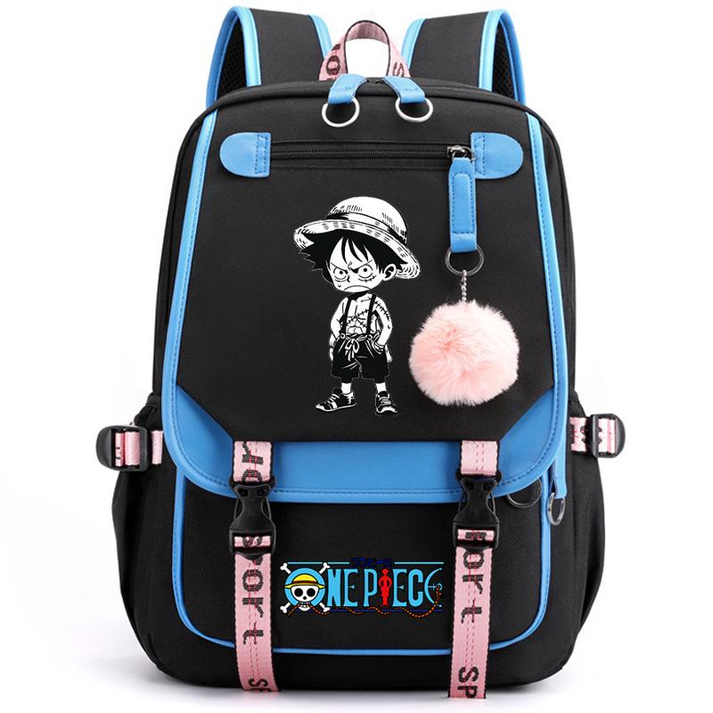 Anime One Piece High Quality Female Backpack Waterproof Knapsack with Ligh Tweight Book Bag for Kid Gifts Men Women Travel Bag Leisure Bag Rucksack