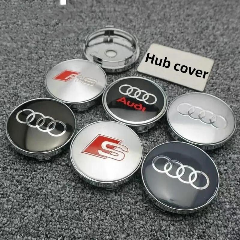 4PCS 60mm automobile styling hub center cover is suitable for WQ A1A2A38V 8P8L A4B6 B7 B8 A5A6 C5 C7 A7 A8 Q2 Q3 Q5 Q7. 4R