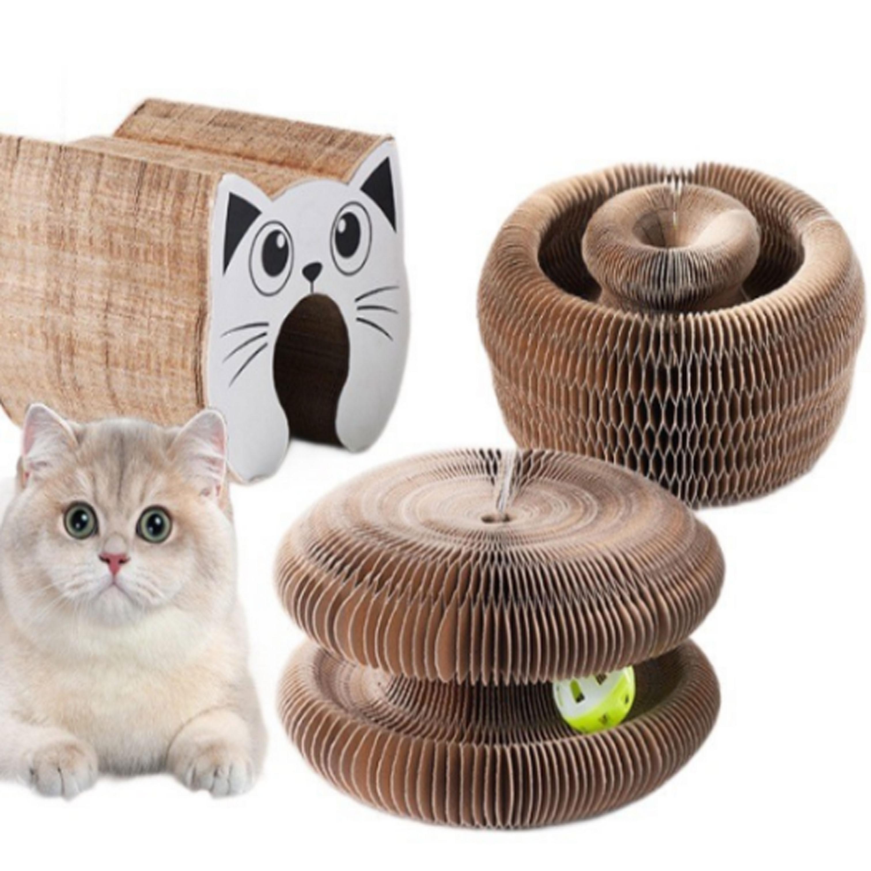 

1Pc Foldable Organ Cat Scratcher Board with Interactive Bell Ball for Indoor Cats