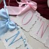 Creative Bowknot One-Year-Old Birthday Cap Embroidery Lace Edge Hanging Banner Ball Pink Blue Birthday Hat First Birthday
