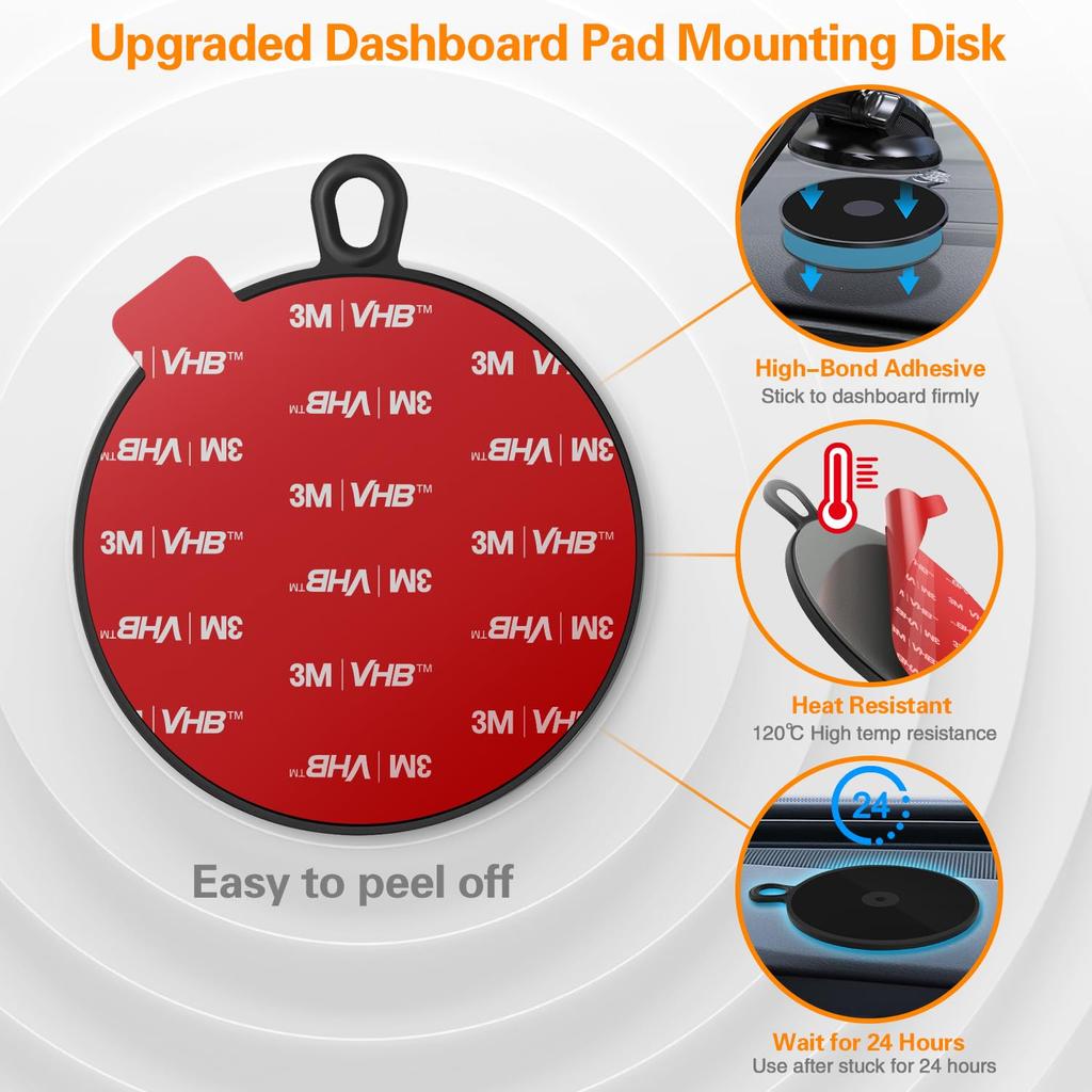 Dashboard Pad Mounting Disc for Suction Cup 3.75 Inch Large