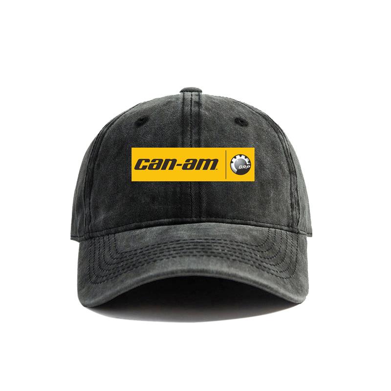 Can Am Team Baseball Cap Distressed Hats Cap Unisex Retro Outdoor Summer Adjustable Can Am Logo BRP Hat
