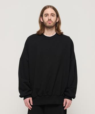 CARGOBROS Round Neck Point Raglan Terry Sweatshirt (Black)
