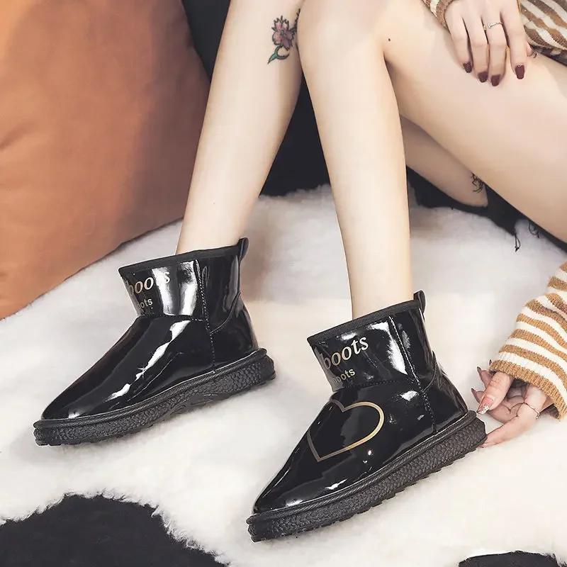 Fashion New In Women's Ankle Snow Boots Large Size Warm Booties Shoes for Woman No Slipery Work On Promotion High Quality Sale Plus Slip
