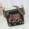 New embroidered messenger bag elephant owl pattern cloth bag going shopping carry-on bag