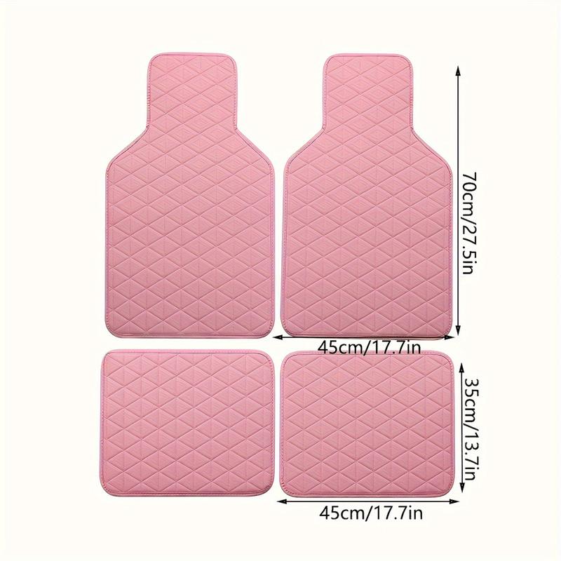

4 шт. комплект передних и задних ковриков для автомобиля из искусственной кожи, нескользящие универсальные автомобильные коврики, аксессуары для салона автомобиля